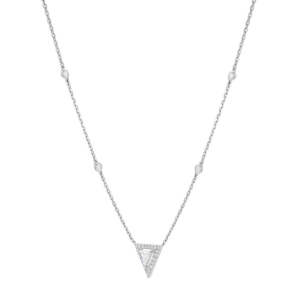 Messika 0.47Cttw Thea Diamond Chain Necklace 18K White Gold 17.5 Inches - Picture 5 of 5